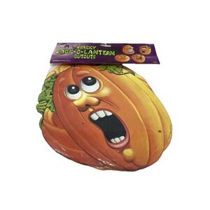 4 Vtg1997 Jack O Lantern Cutout Wacky Pumpkin Face Halloween Beistle Set NEW